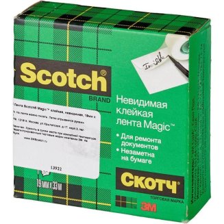 Клейкая лента канцелярская Scotch Magic невидимая матовая 19 мм х 33 м